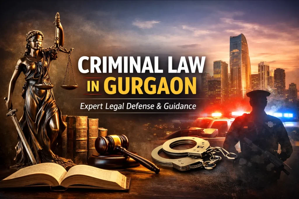 Criminal law services in Gurgaon with legal justice concept